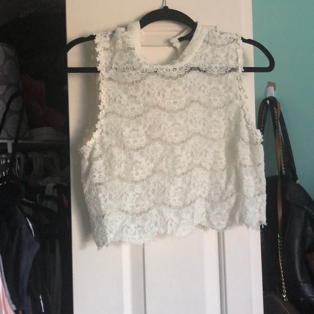 Cream crop top